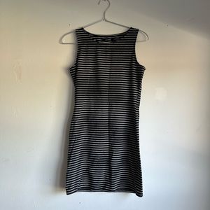 SOLD - Black and white stripes mini dress, XS/S, elastic, slim fit